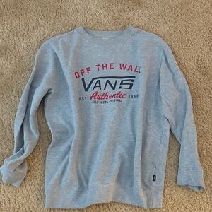 Vans Gray Sweatshirt with Red and Blue Logo